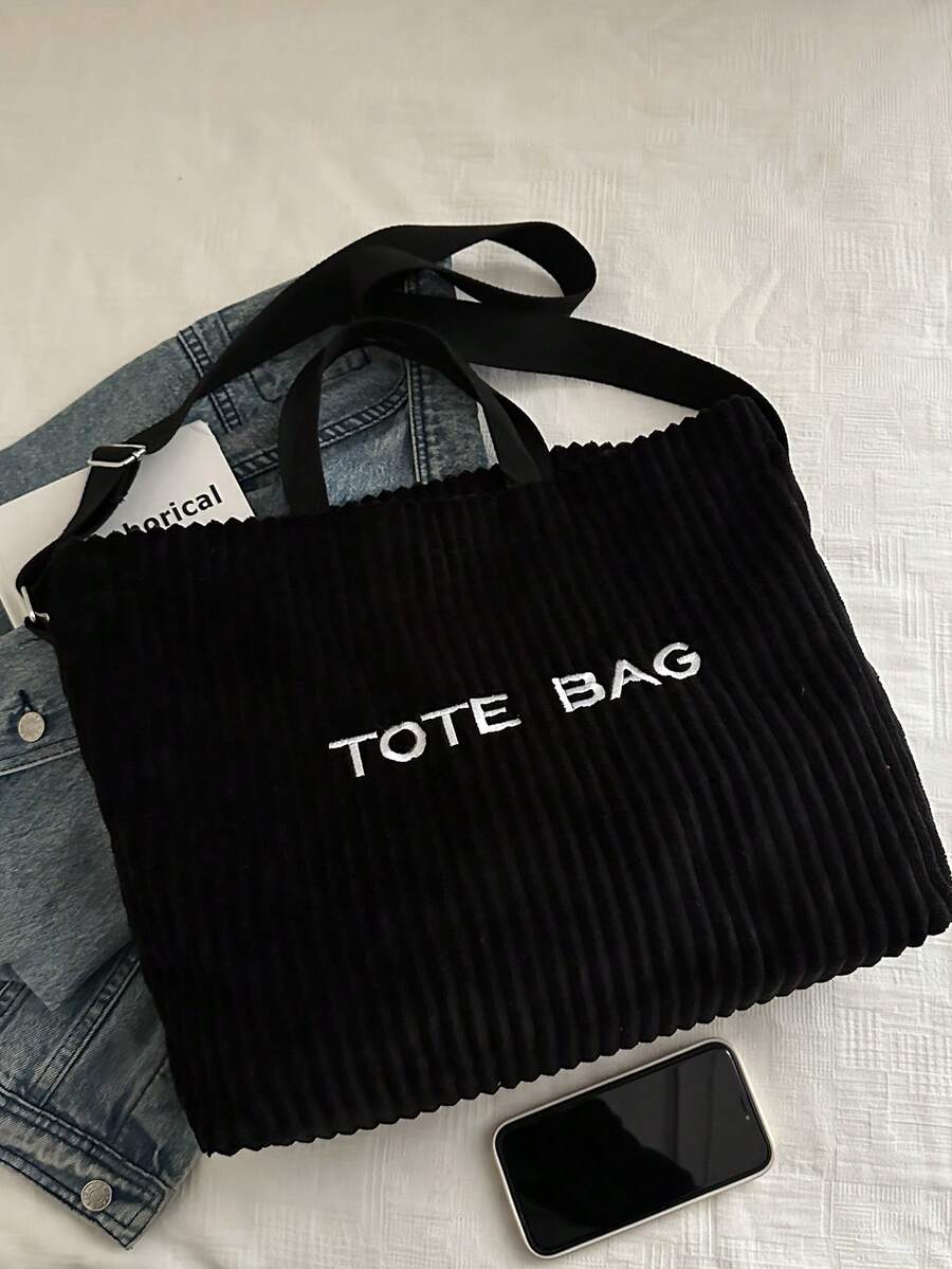 Autumn/Winter Versatile Niche New Large Capacity Shoulder Tote Bag Korean Style Corduroy 2026 Slouchy Chic Handbag