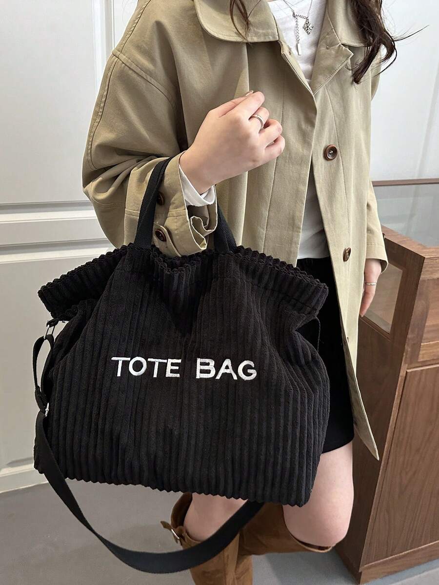 Autumn/Winter Versatile Niche New Large Capacity Shoulder Tote Bag Korean Style Corduroy 2026 Slouchy Chic Handbag