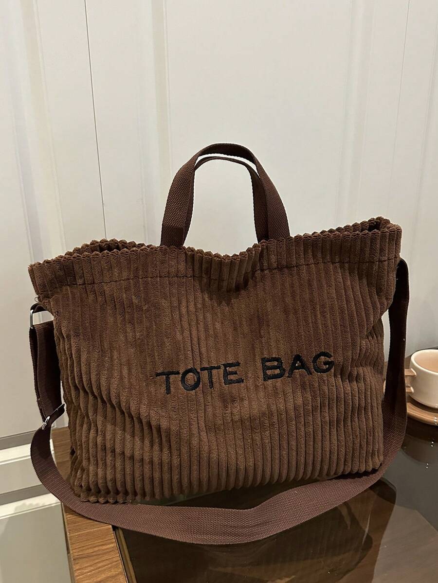 Autumn/Winter Versatile Niche New Large Capacity Shoulder Tote Bag Korean Style Corduroy 2026 Slouchy Handbag