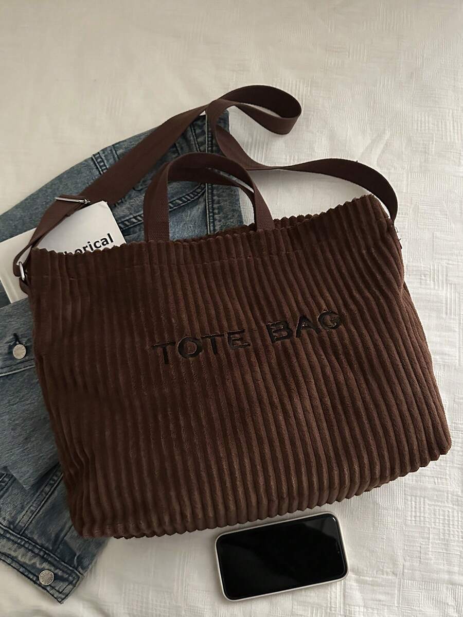 Autumn/Winter Versatile Niche New Large Capacity Shoulder Tote Bag Korean Style Corduroy 2026 Slouchy Handbag