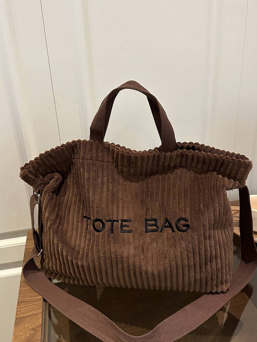 Autumn/Winter Versatile Niche New Large Capacity Shoulder Tote Bag Korean Style Corduroy 2026 Slouchy Handbag