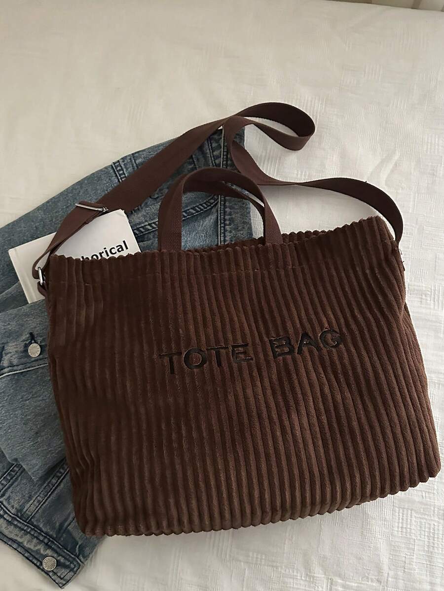Autumn/Winter Versatile Niche New Large Capacity Shoulder Tote Bag Korean Style Corduroy 2026 Slouchy Handbag