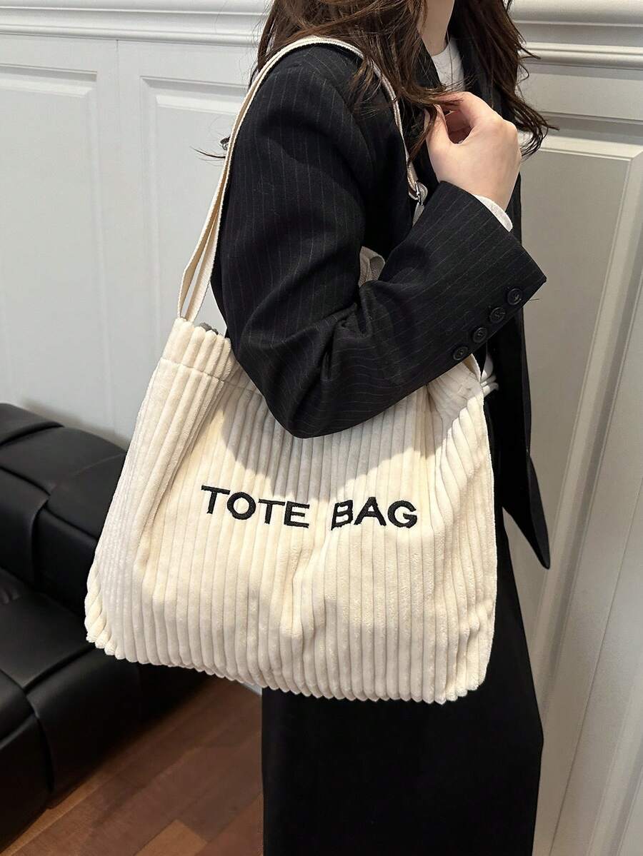 Autumn/Winter Versatile Niche New Large Capacity Shoulder Tote Bag Korean Style Corduroy 2026 Slouchy Handbag