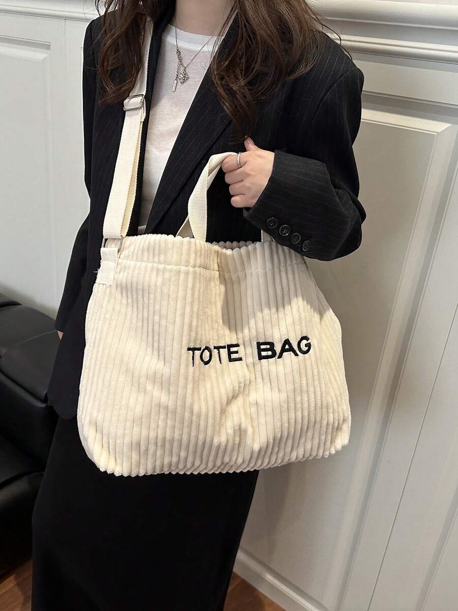 Autumn/Winter Versatile Niche New Large Capacity Shoulder Tote Bag Korean Style Corduroy 2026 Slouchy Handbag