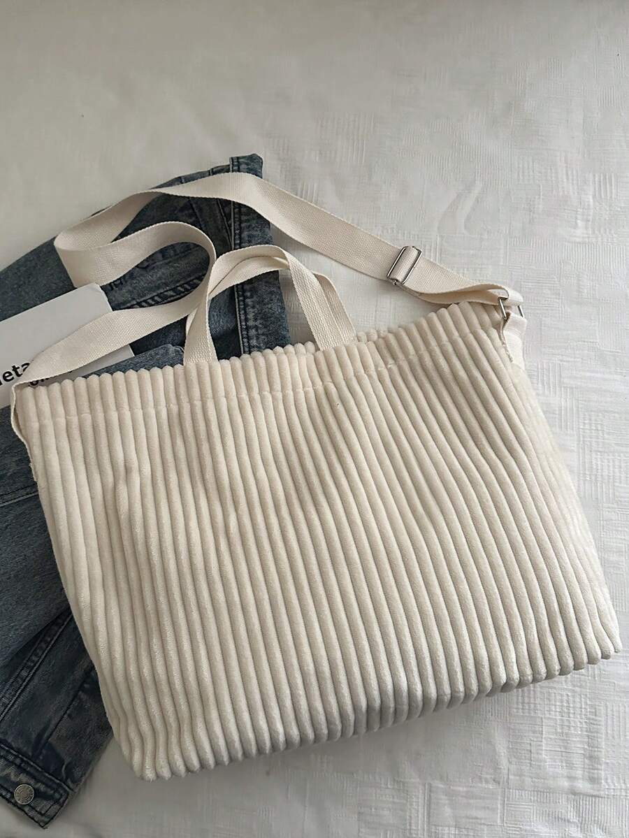 Autumn/Winter Versatile Niche New Large Capacity Shoulder Tote Bag Korean Style Corduroy 2026 Slouchy Handbag