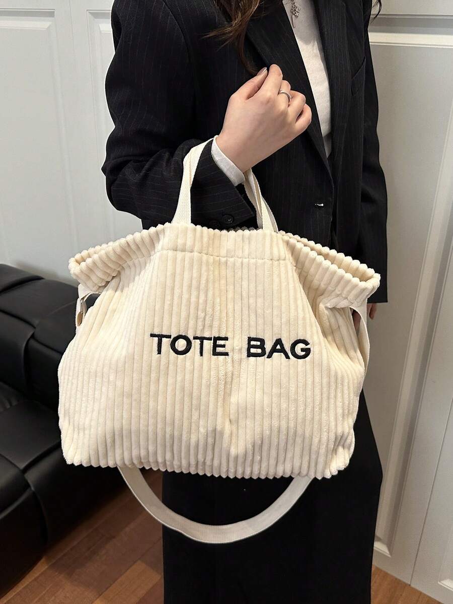Autumn/Winter Versatile Niche New Large Capacity Shoulder Tote Bag Korean Style Corduroy 2026 Slouchy Handbag