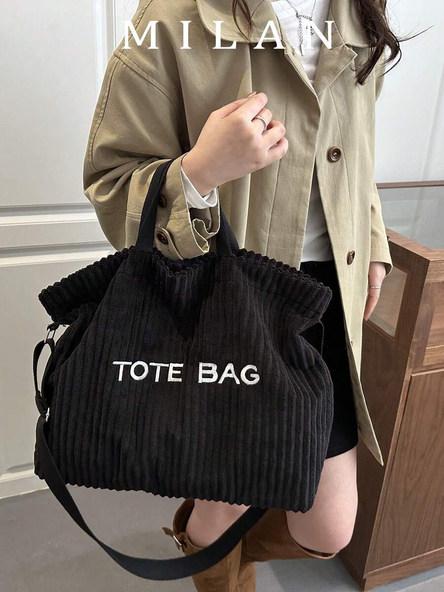 Autumn/Winter Versatile Niche New Large Capacity Shoulder Tote Bag Korean Style Corduroy 2026 Slouchy Chic Handbag