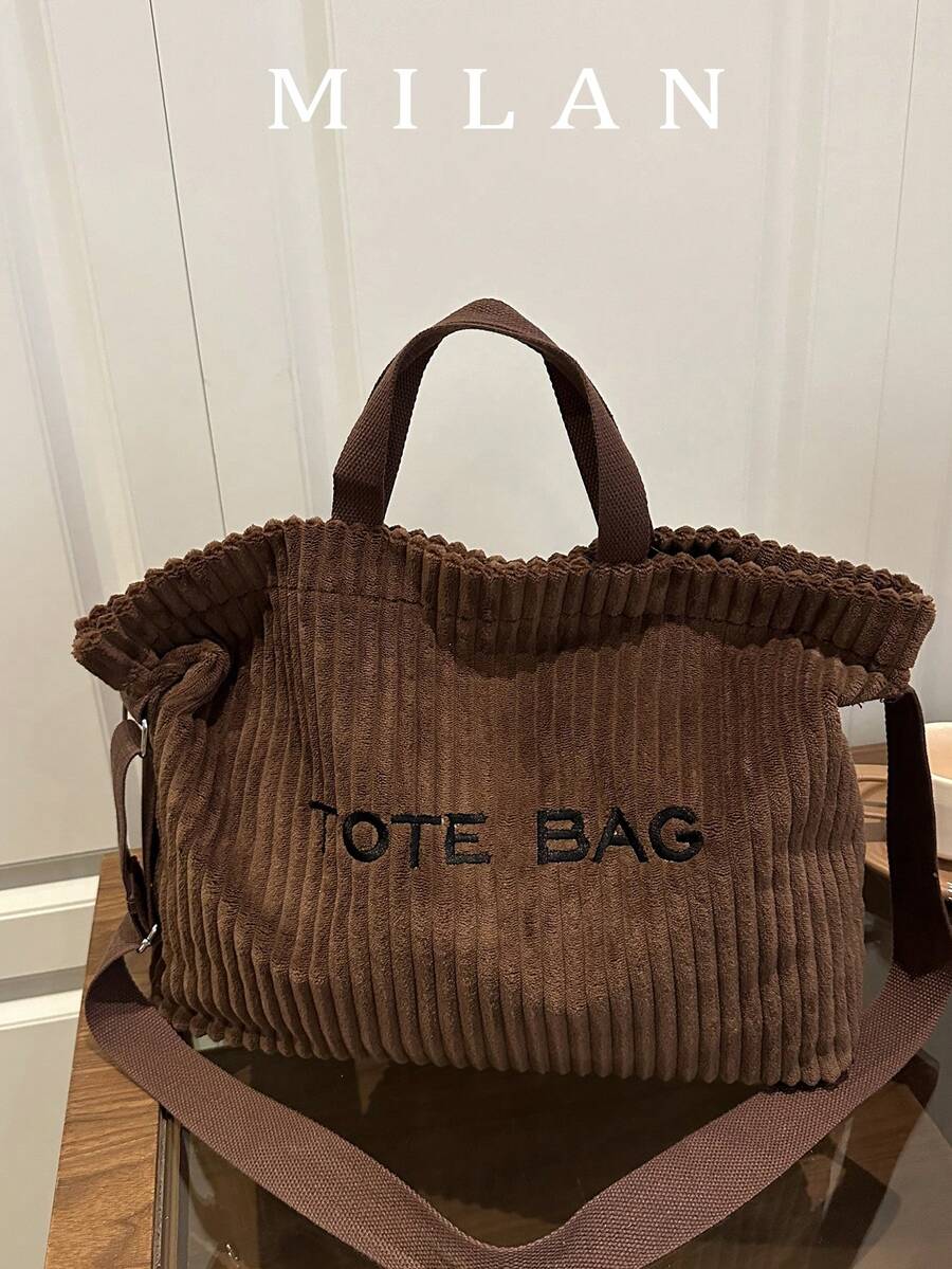 Autumn/Winter Versatile Niche New Large Capacity Shoulder Tote Bag Korean Style Corduroy 2026 Slouchy Handbag