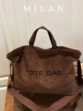 Autumn/Winter Versatile Niche New Large Capacity Shoulder Tote Bag Korean Style Corduroy 2026 Slouchy Handbag