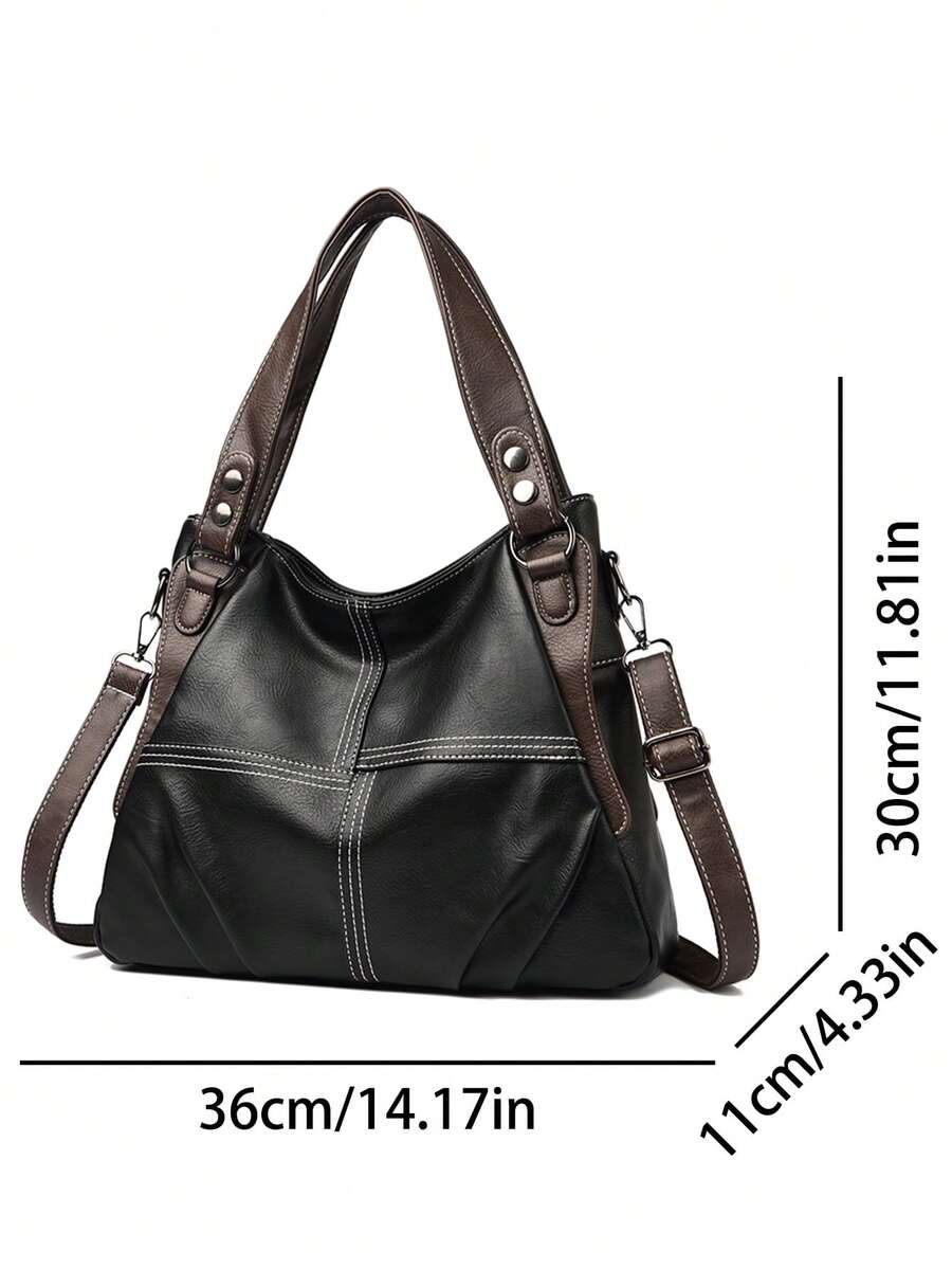 2026 New Authentic Soft PU Leather Women's Handbag, Vintage Shoulder Tote Bag, Luxury Designer Large Capacity Women's Handbag
