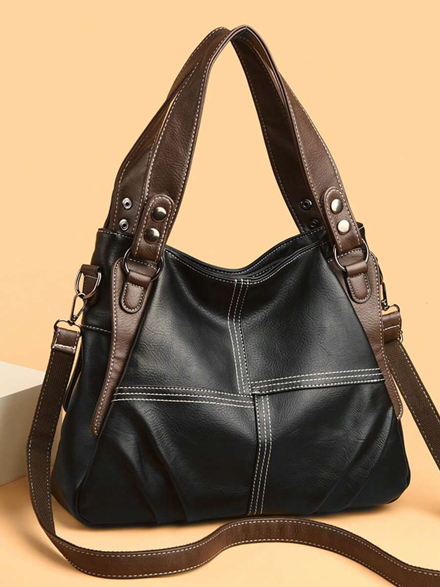 2026 New Authentic Soft PU Leather Women's Handbag, Vintage Shoulder Tote Bag, Luxury Designer Large Capacity Women's Handbag