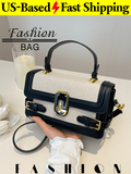 1 PC Black-And-White Color-Blocked Shoulder Bag, And Tote Bag, Purse, Bags