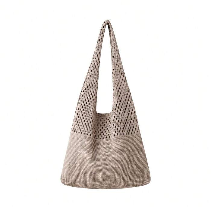Knitted Shoulder Tote Bag Large Crochet Beach Bag Hobo Bag Aesthetic Tote Handba