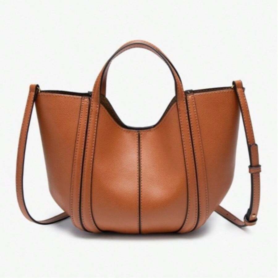 Women's New Bucket Bag High-Quality Texture Shopping Basket Handbag Multifunctional Minimalist Shoulder Crossbody Bag