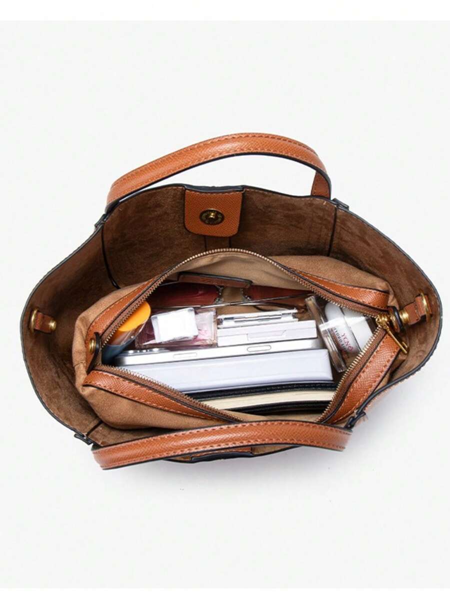 Women's New Bucket Bag High-Quality Texture Shopping Basket Handbag Multifunctional Minimalist Shoulder Crossbody Bag