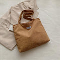Ladies Retro Corduroy Tote Bag Minimalist Large Capacity Shoulder Handbag Casual Vintage Canvas Shopper Bag For Work School Daily Use