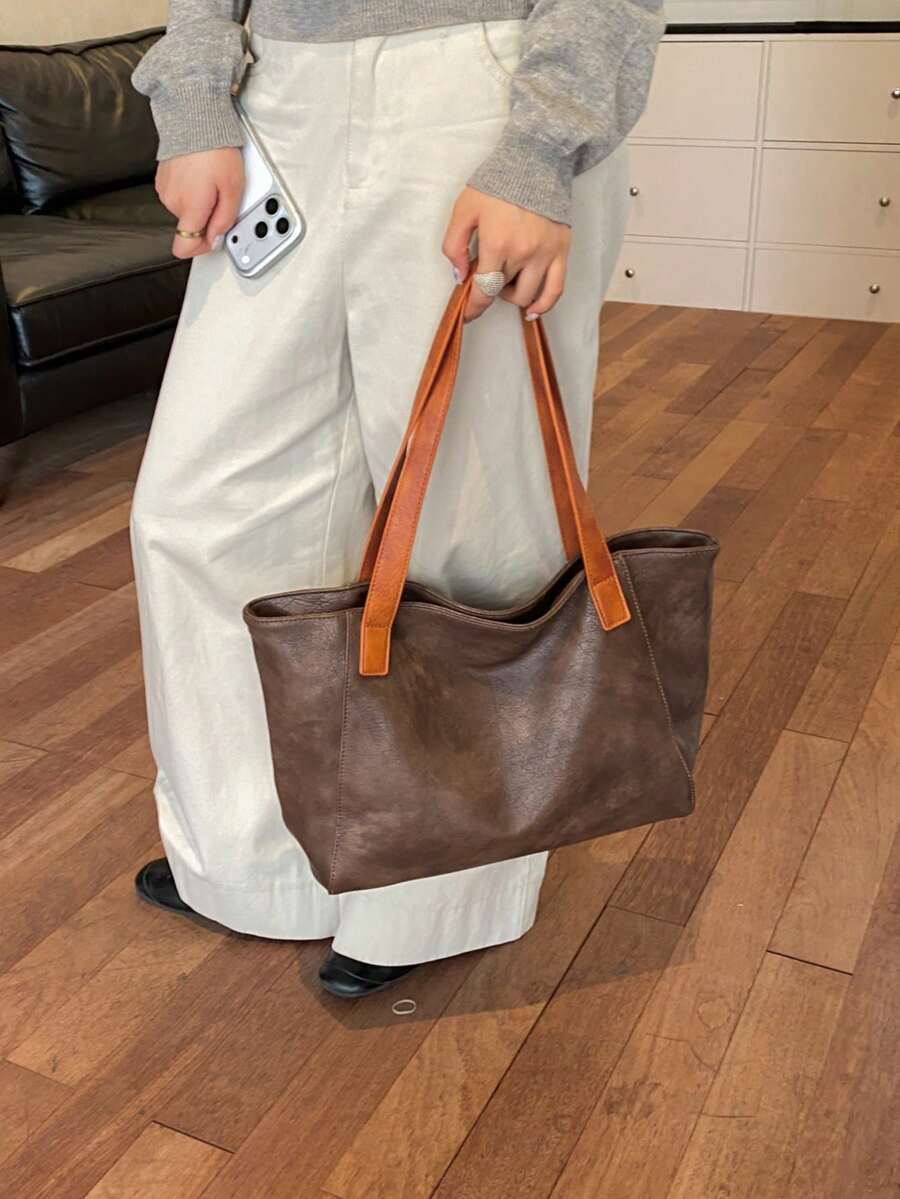 Vintage Women's 2026 New Shoulder Bag Large Capacity Tote Bag Commuter Handbag