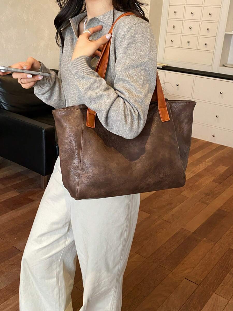 Vintage Women's 2026 New Shoulder Bag Large Capacity Tote Bag Commuter Handbag