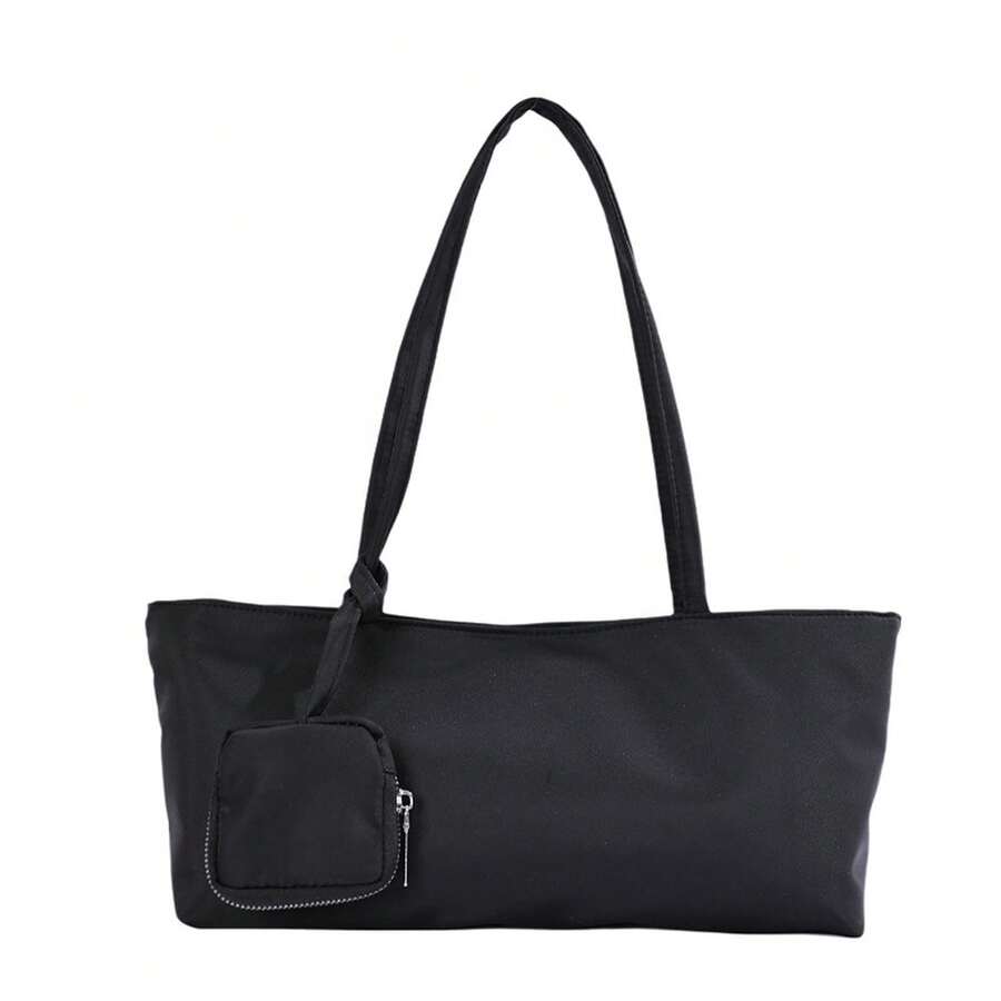 Back To School Tote Bag Women'S Niche Nylon Fabric Simple Tote Bag, Large Capacity, Lightweight, Fashionable, Versatile Shoulder Bag