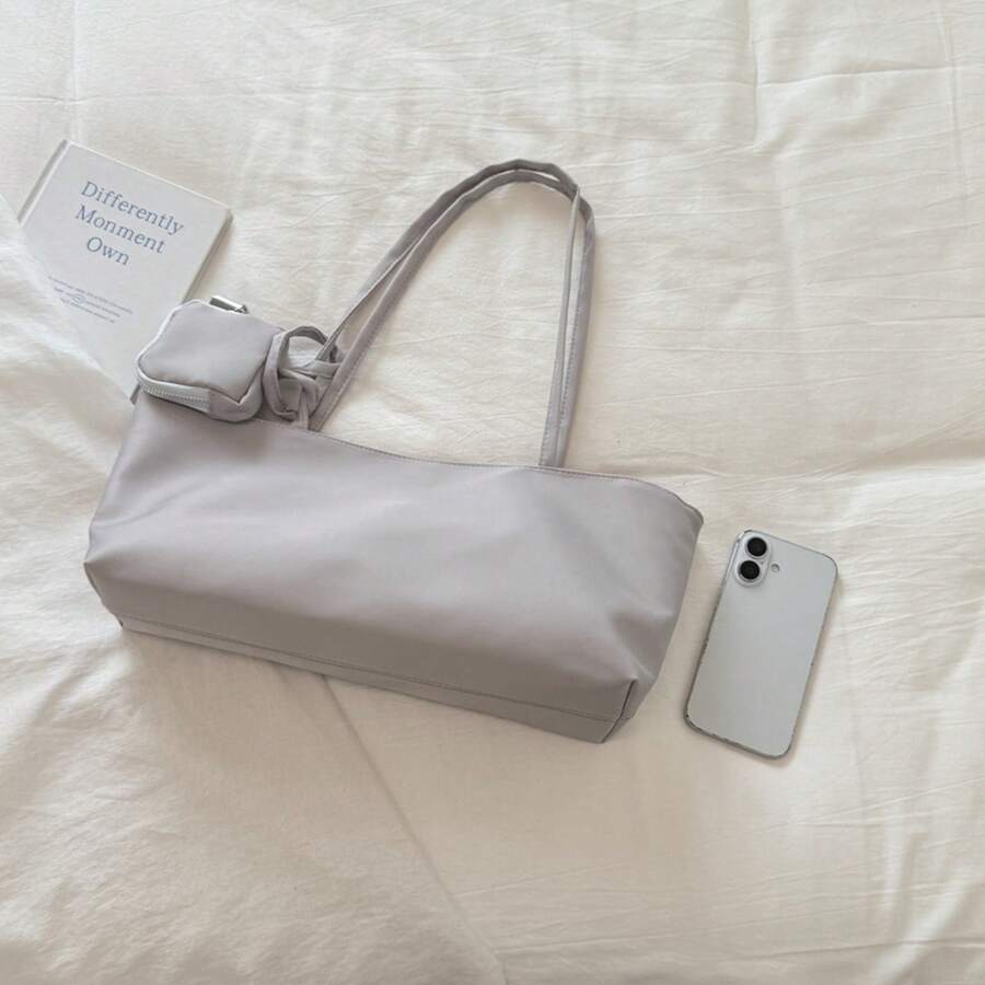 Back To School Tote Bag Women'S Niche Nylon Fabric Simple Tote Bag, Large Capacity, Lightweight, Fashionable, Versatile Shoulder Bag