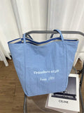 [Canvas] Striped Bag 2025 New Korean Style Ins Tote Casual Shoulder Tote Bag Korean Style Women's Bag