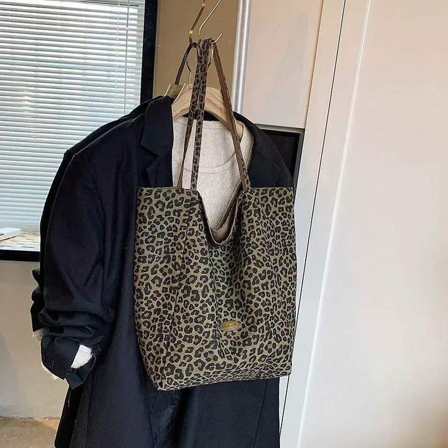 [Canvas] Striped Bag 2025 New Korean Style Ins Tote Casual Shoulder Tote Bag Korean Style Women's Bag