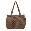 Polka Dot Canvas Tote Bag Large Multi‑Pocket Casual Daily Shopping Work Women Shoulder Handbag