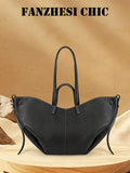 Unique Bat-Shaped Large Tote Bag, 3D Segmented Stitching Creates Full Body, Side Round Buckle With Drawstring For Adjustable Shape, Long Shoulder Strap And Short Handle For Flexible Carrying, Open Des