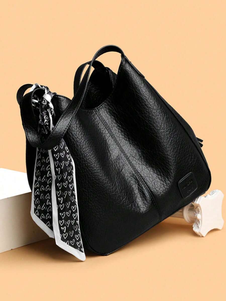 2026 Vintage Large Capacity Tote Bag Women's Handbag Commuter Shoulder Crossbody Bag Fashion PU Leather Large Capacity Messenger Crossbody Bag
