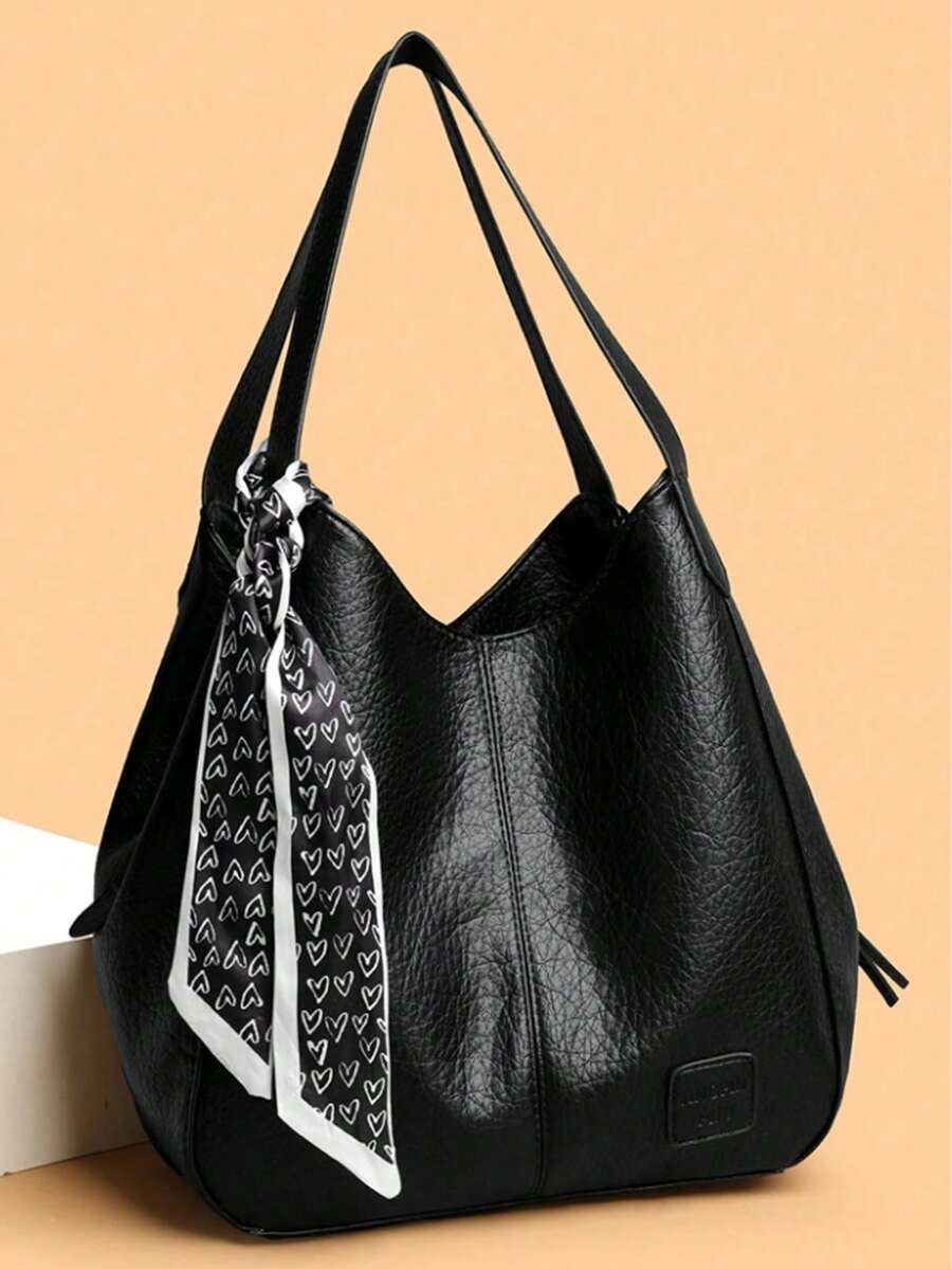 2026 Vintage Large Capacity Tote Bag Women's Handbag Commuter Shoulder Crossbody Bag Fashion PU Leather Large Capacity Messenger Crossbody Bag