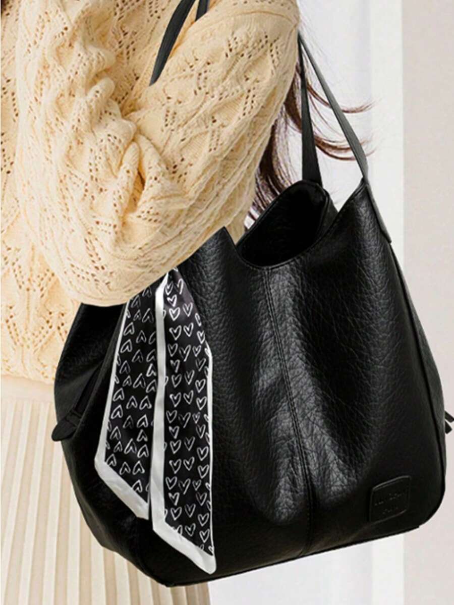 2026 Vintage Large Capacity Tote Bag Women's Handbag Commuter Shoulder Crossbody Bag Fashion PU Leather Large Capacity Messenger Crossbody Bag