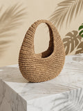 CAJUNI Fashionable Minimalist Handmade Straw Shoulder Tote Bag For Women, Summer, Straw Bag