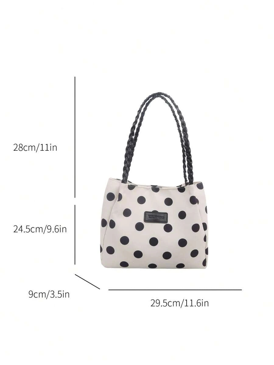 Large Capacity Commuter 2026 Fashion New Polka Dot Tote Bag Women's Versatile Shoulder Bag Niche Handbag
