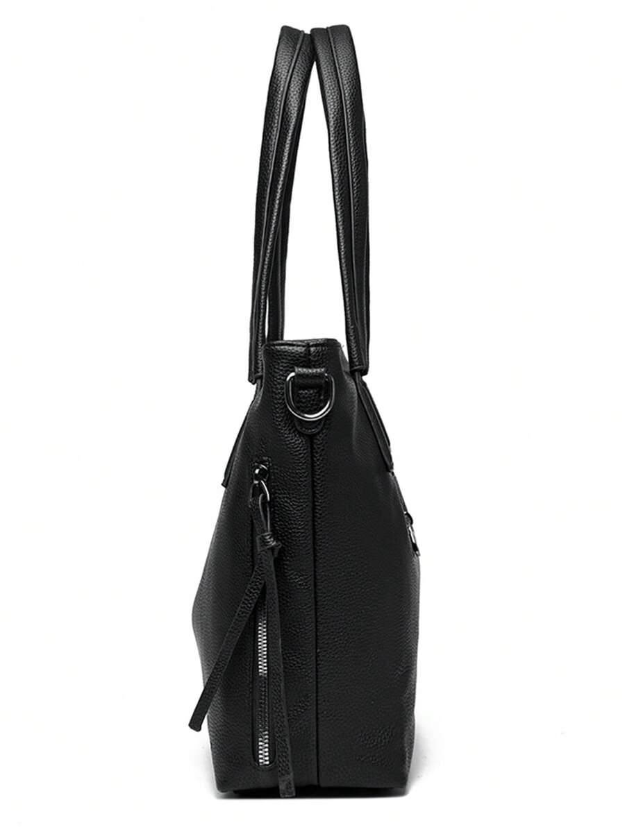 Large Capacity Women's Crossbody Shoulder Bag 2026 New Commuter Tote Bag Elegant PU Leather Litchi Texture Handbag