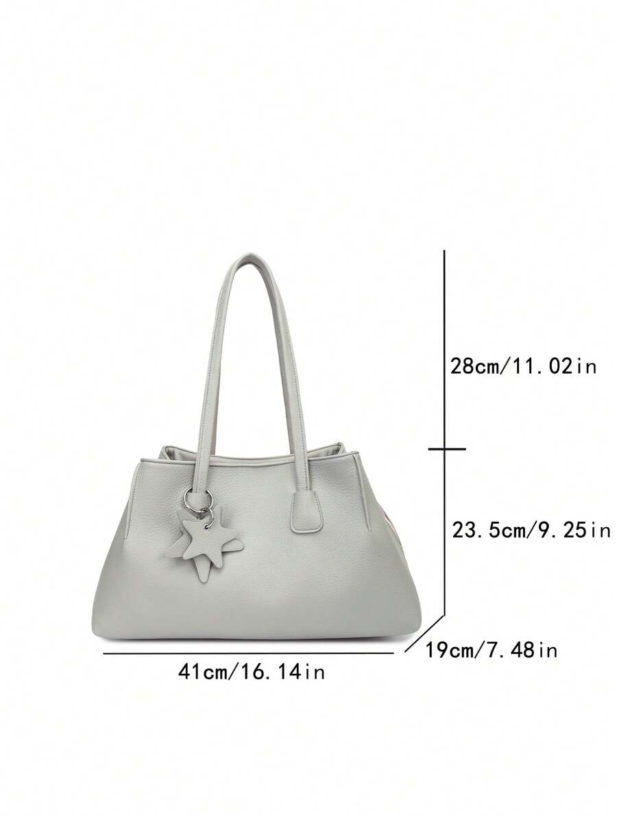 FEISTURE 1pc Large Capacity Colorblock Women's Handbag, Fashionable Commuter Shoulder Bag, Suitable For Girls, Women, College Students, New Professionals And White-Collar Workers, Perfect For Work, Bu