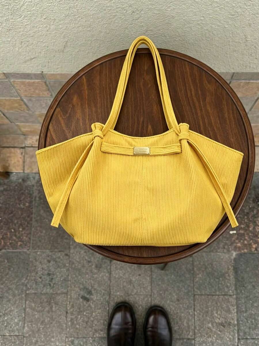 Japanese & Korean Style Ins Commuter Daily Shopping Tote Bag, Large Capacity Minimalist Fashion Handbag, New Vintage Niche Design Shoulder Bag, Premium Underarm Tote