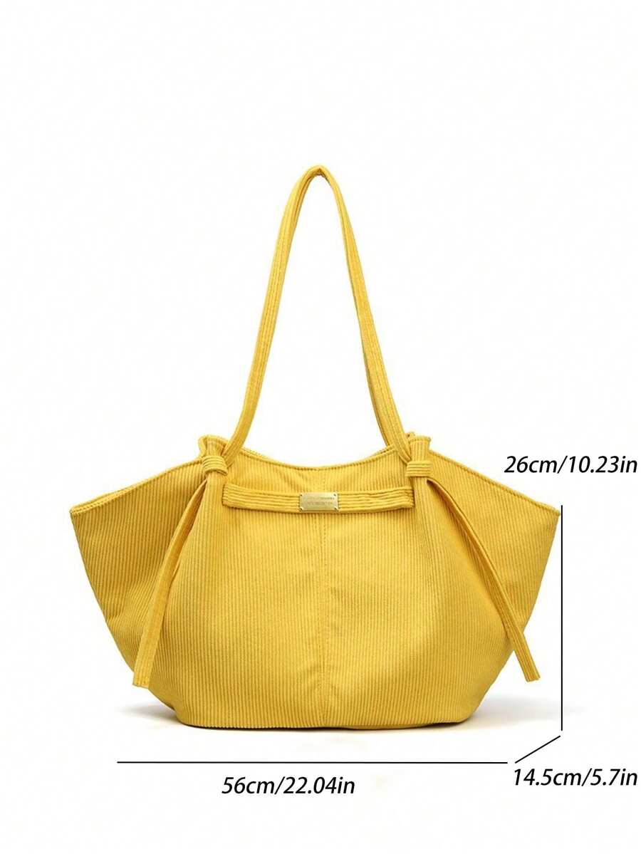 Japanese & Korean Style Ins Commuter Daily Shopping Tote Bag, Large Capacity Minimalist Fashion Handbag, New Vintage Niche Design Shoulder Bag, Premium Underarm Tote