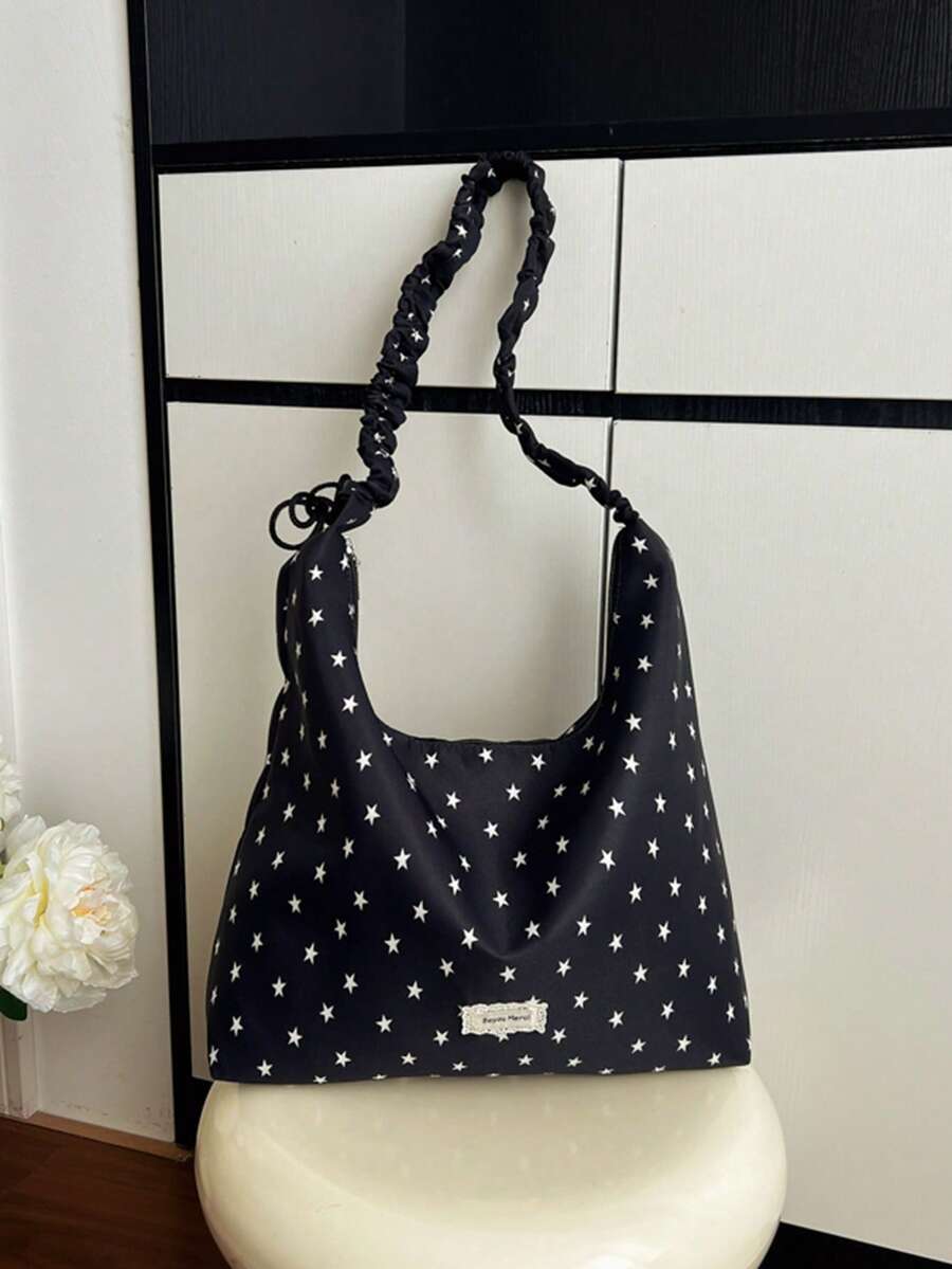 2026 New Polka Dot Tote Shoulder Bag, Cute Niche Casual Large Capacity Handbag