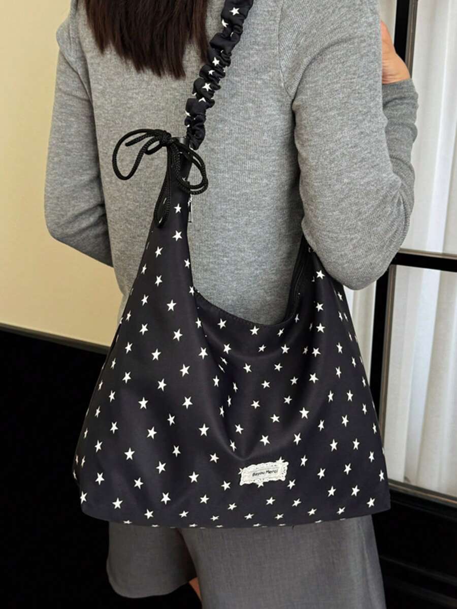 2026 New Polka Dot Tote Shoulder Bag, Cute Niche Casual Large Capacity Handbag