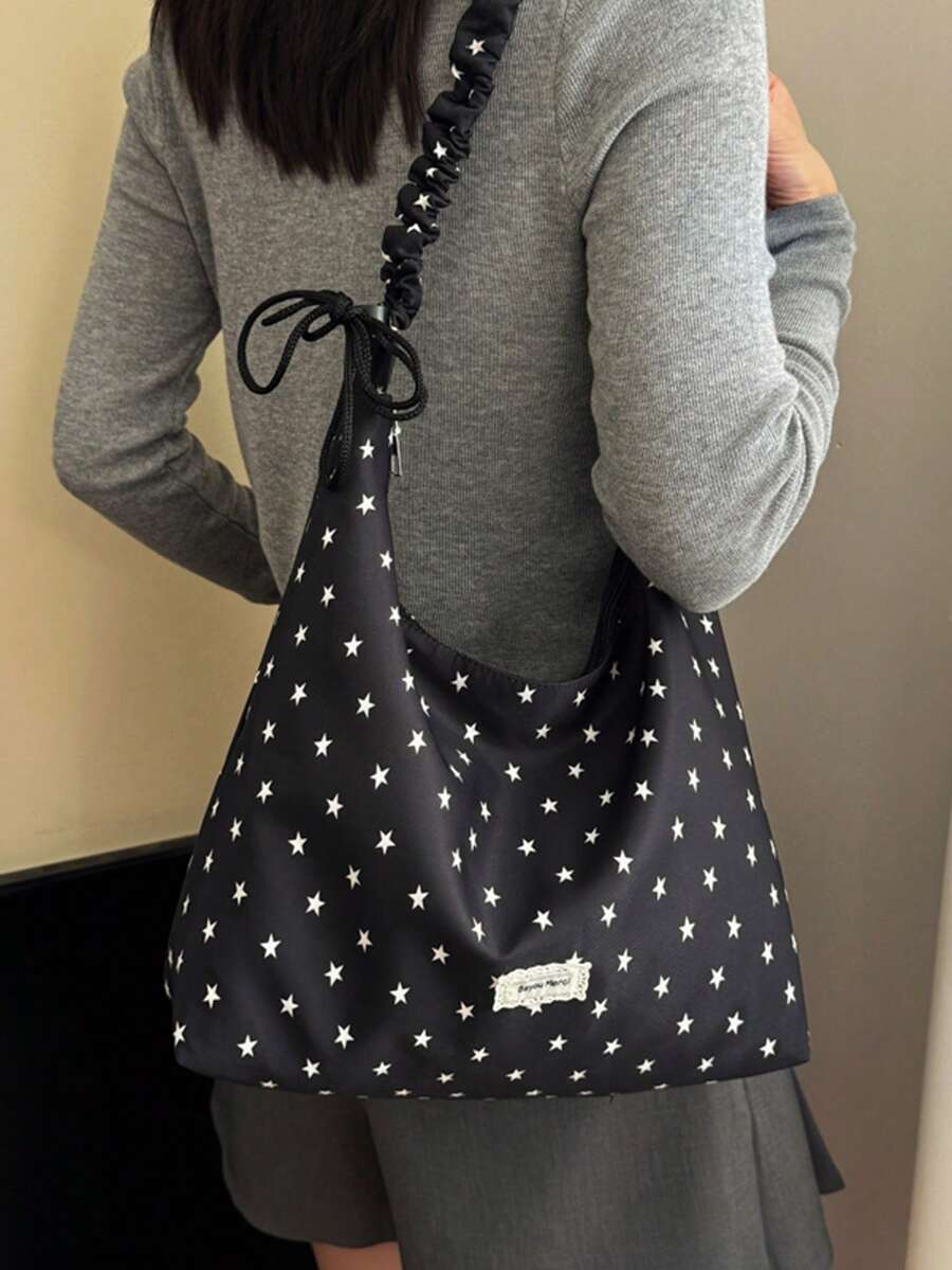 2026 New Polka Dot Tote Shoulder Bag, Cute Niche Casual Large Capacity Handbag