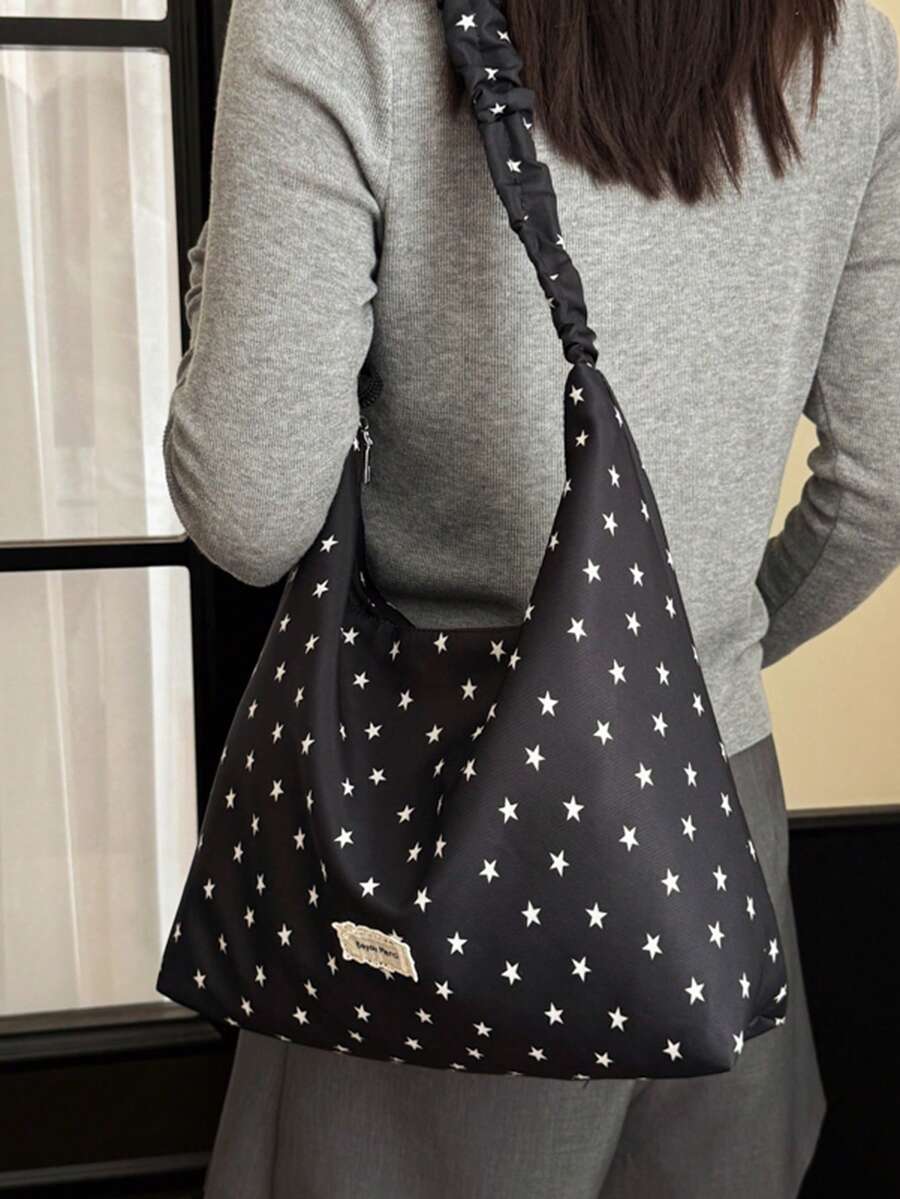 2026 New Polka Dot Tote Shoulder Bag, Cute Niche Casual Large Capacity Handbag