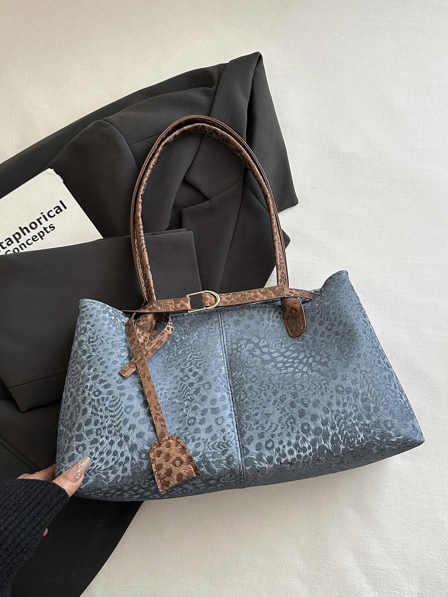 European And American Style All-Season Classic Mature Elegant Leopard Print Handbag Tote Shoulder Bag Underarm Bag For Women
