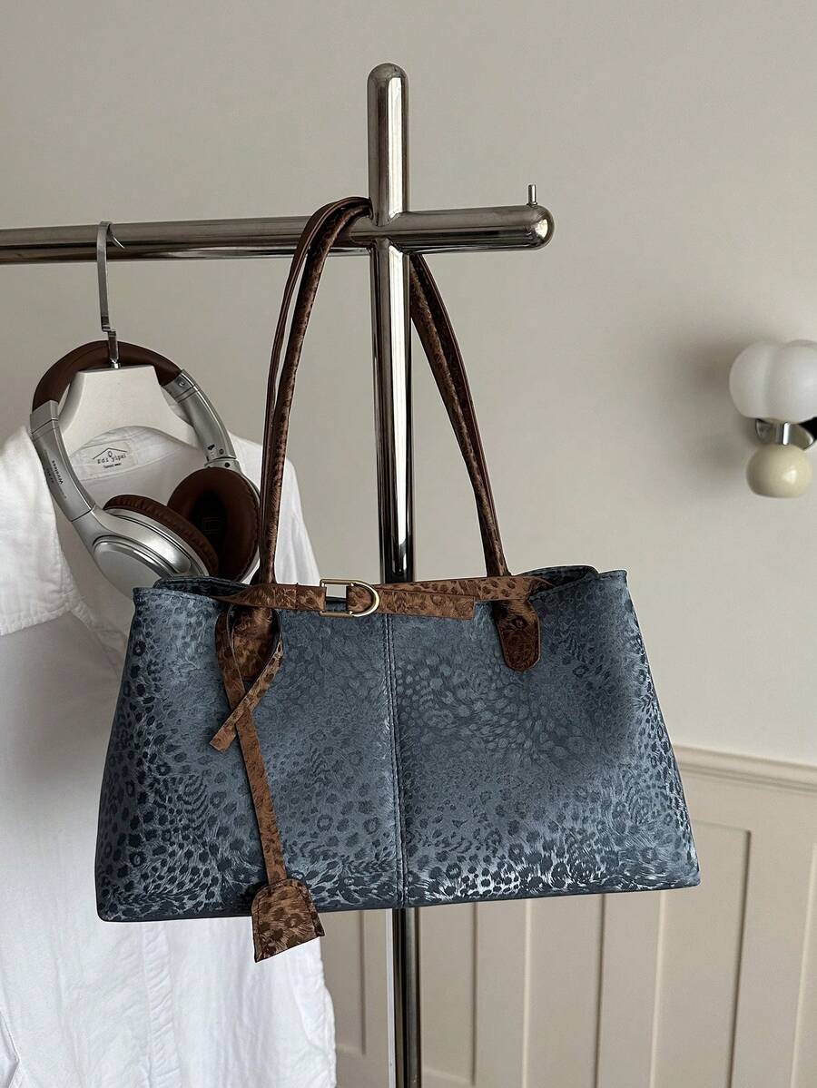European And American Style All-Season Classic Mature Elegant Leopard Print Handbag Tote Shoulder Bag Underarm Bag For Women