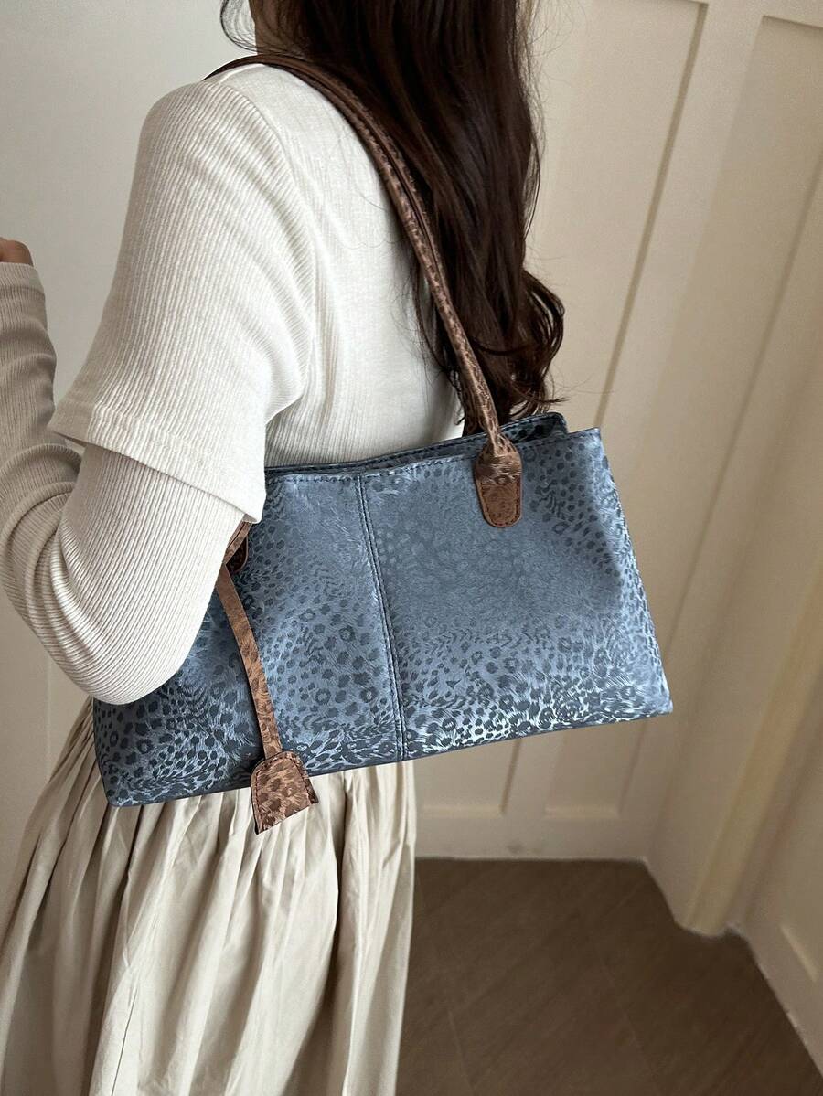 European And American Style All-Season Classic Mature Elegant Leopard Print Handbag Tote Shoulder Bag Underarm Bag For Women