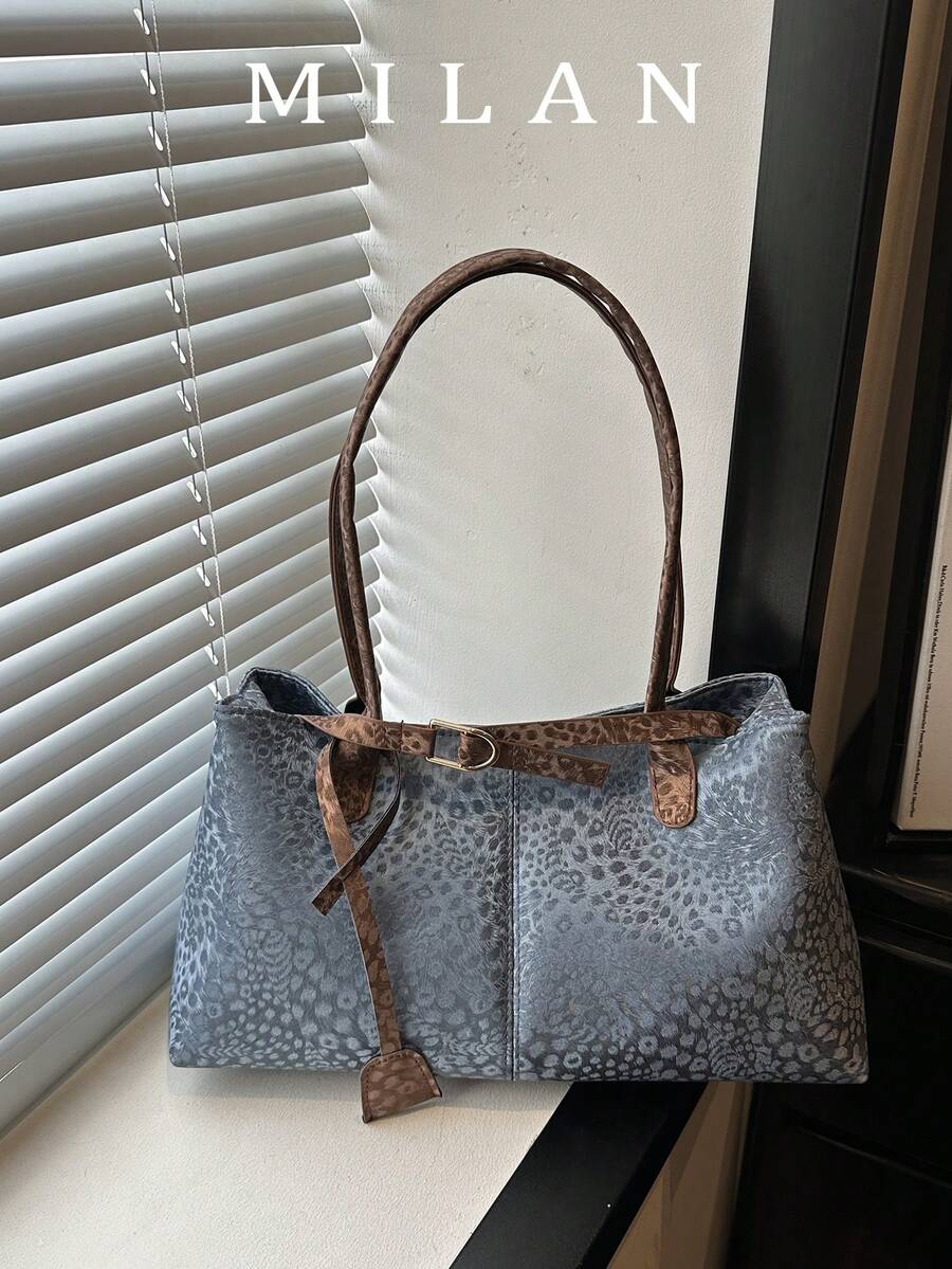 European And American Style All-Season Classic Mature Elegant Leopard Print Handbag Tote Shoulder Bag Underarm Bag For Women