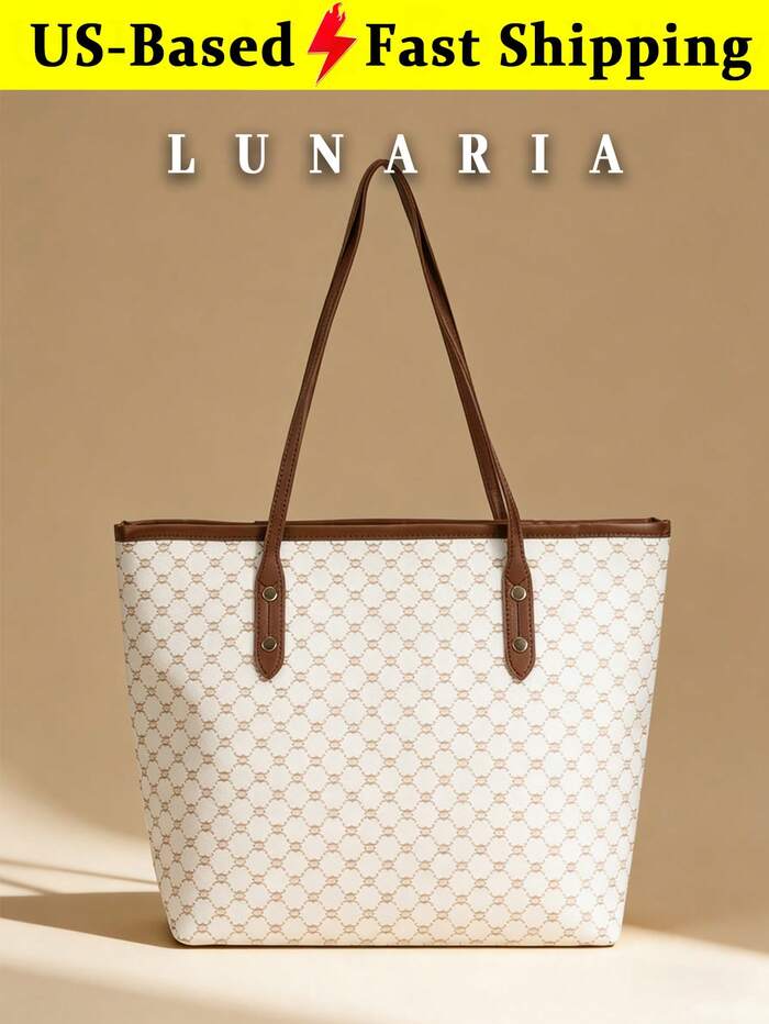 Elegant Modern Tote Bag For Women Top Handle Tote Neutral PU Leather Shoulder Ba