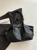 1pc Vintage Women's Casual Fashion Large Capacity Versatile Underarm Shoulder Bag, New Commuter Office Handbag, Solid Color Buckle Closure Lychee Texture Strap Decor, Suitable For Outings, Shopping, T