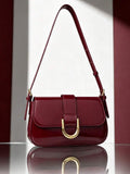 Small Shoulder Bag For Women,Crossbody Purses,Tote Handbag Hobo Purse,Lightweight Business Casual Flip-Cover Square Bag,Artificial Patent Leather Bag.