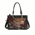 Women Gothic Maze Butterfly Ita Tote Bag,Y2K Dark Aesthetic Hand‑Crossbody Purse For Anime Expo Comic Con Daily Street Weekend Gathering