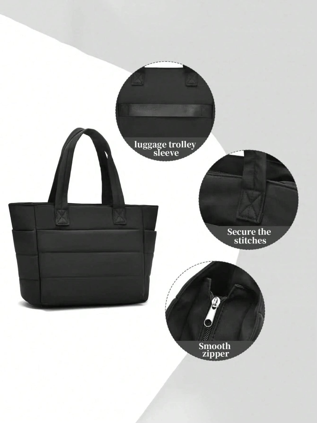 New Classic Solid Color Multifunctional Tote Bag,Minimalist Solid Color Body With Quilted Diamond Decoration;Equipped With Dual Handles,Shoulder Bag